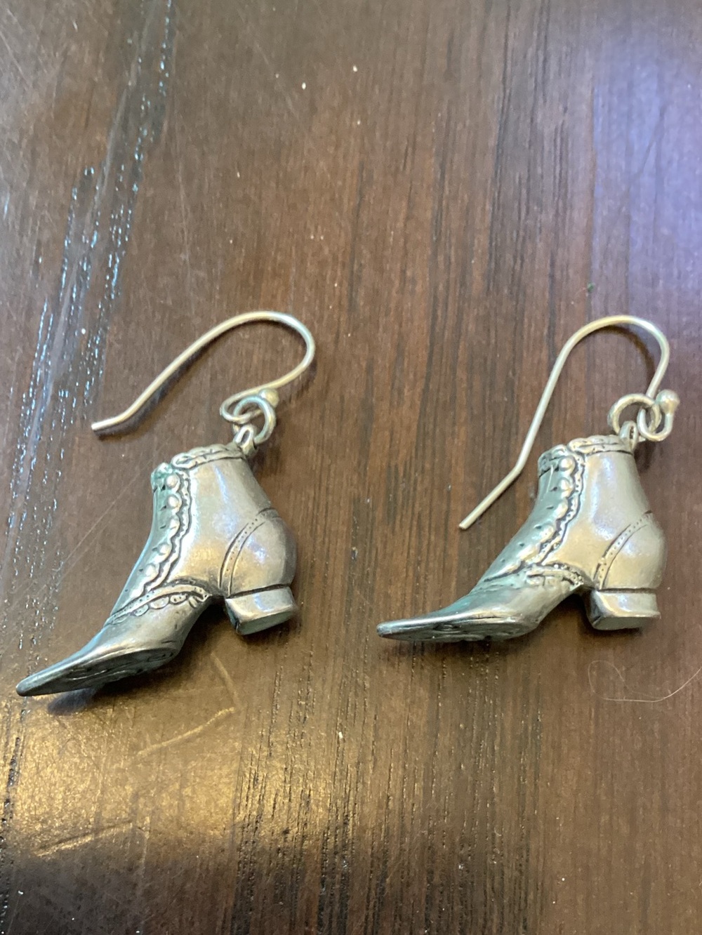 Silver Victorian Boot Charm Drop Earrings - Women Jewelry